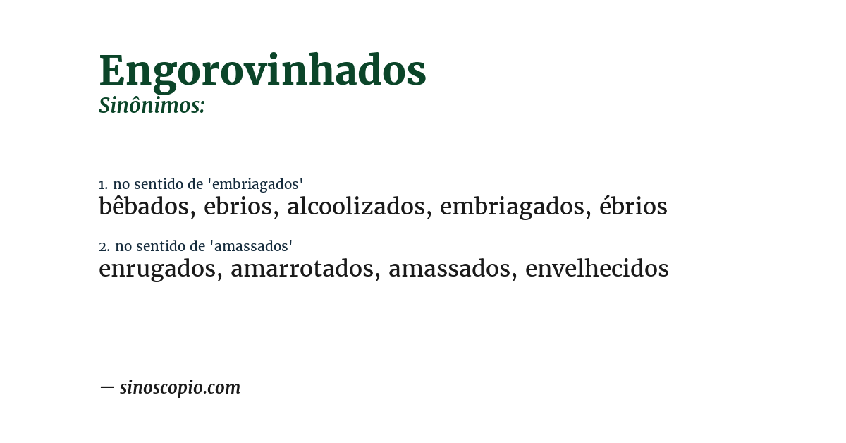 Sinônimo de engorovinhados