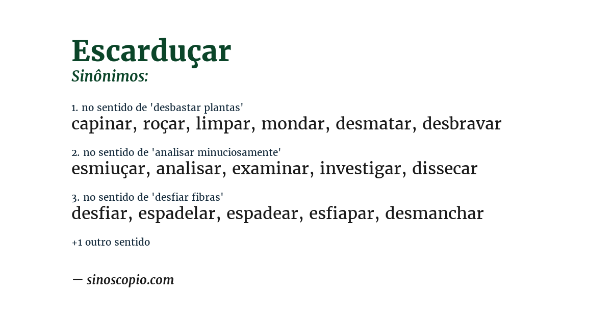 Sinônimo de escarduçar