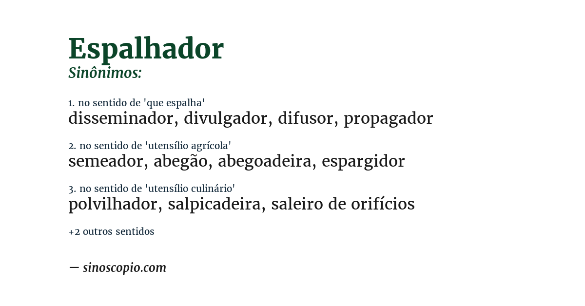 Sinônimo de espalhador