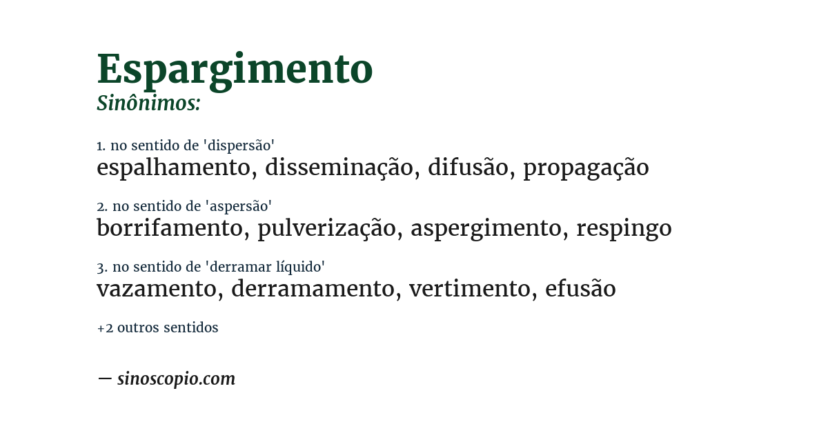 Sinônimo de espargimento
