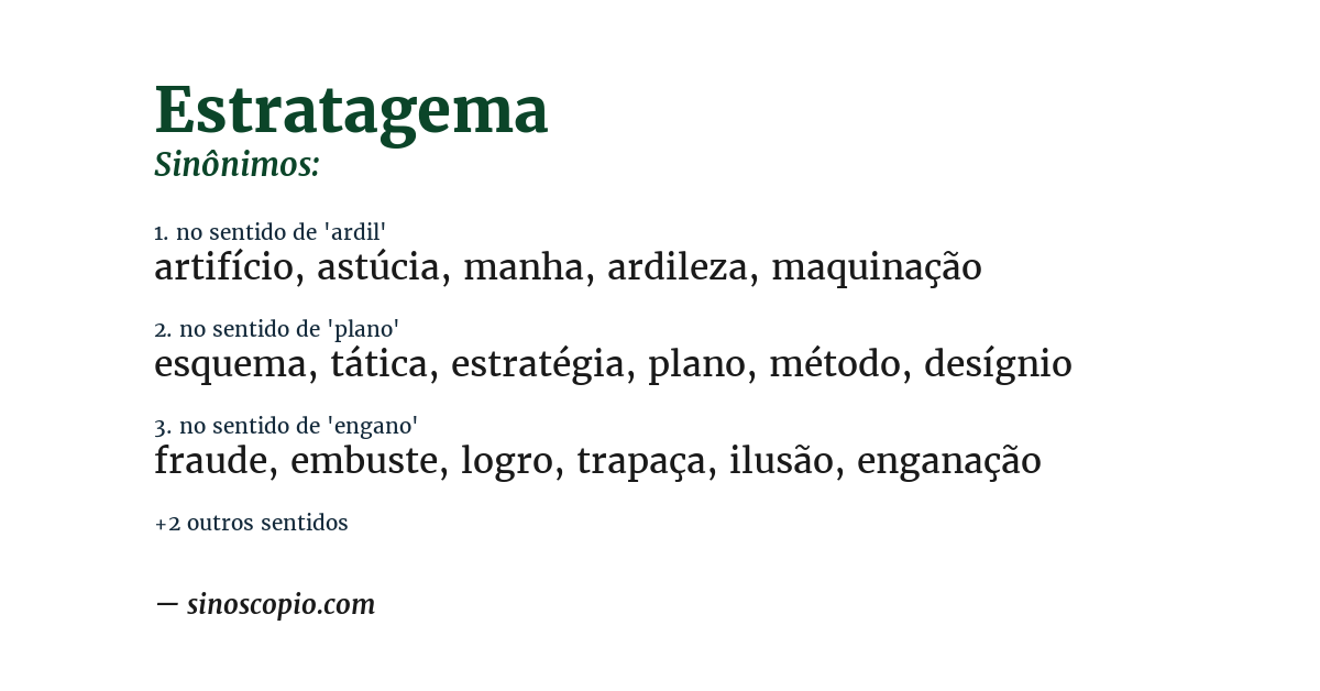 Sinônimo de estratagema