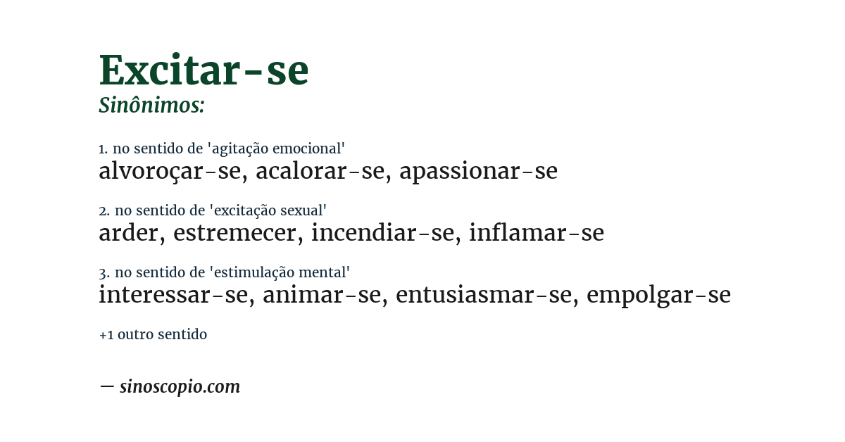 Sinônimo de excitar-se