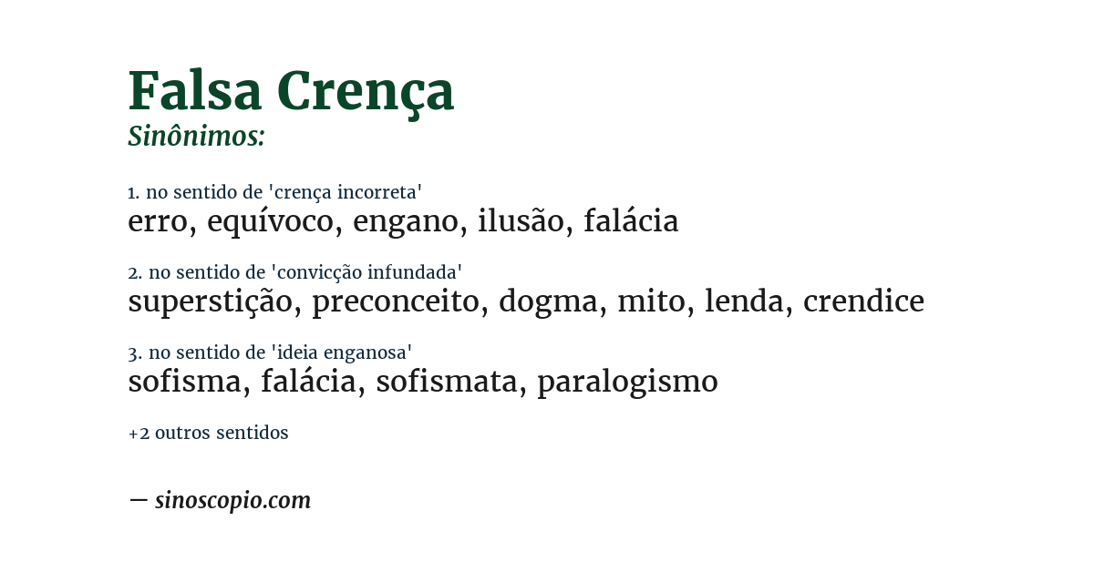 Sinônimo de falsa crença
