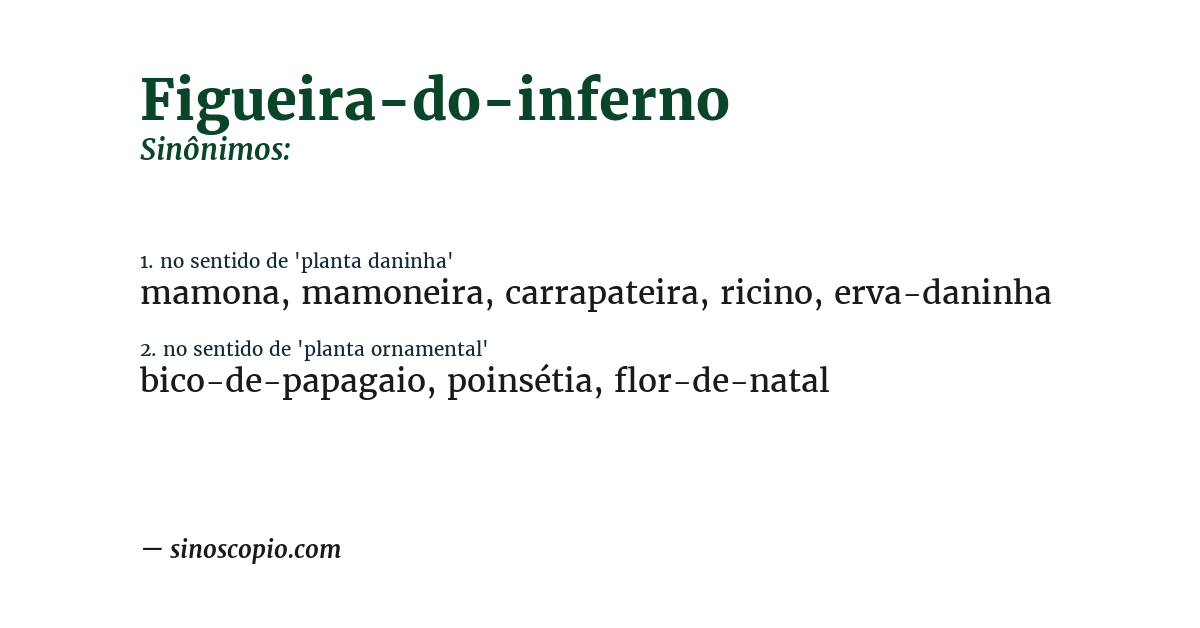 Sinônimo de figueira-do-inferno