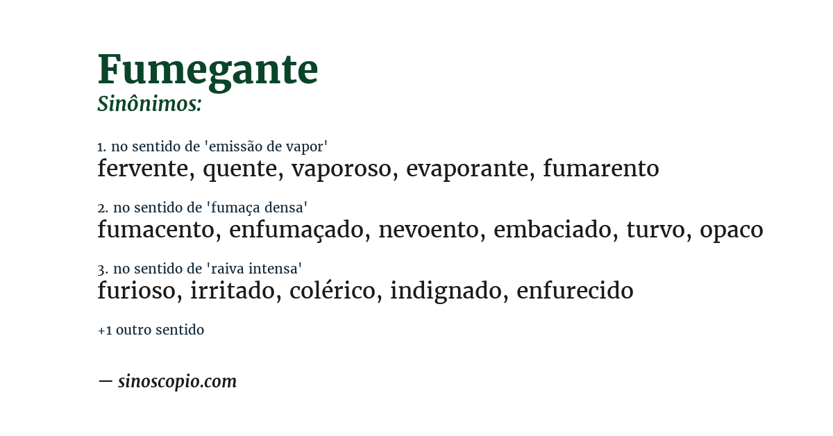 Sinônimo de fumegante