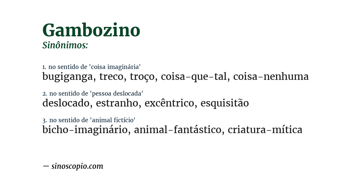 Sinônimo de gambozino
