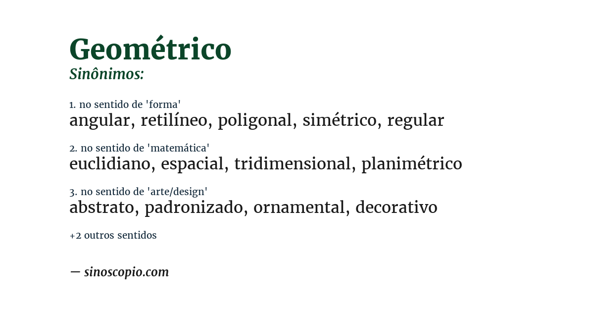 Sinônimo de geométrico