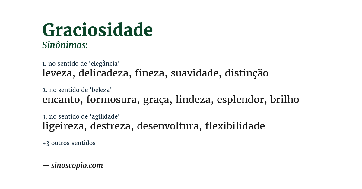 Sinônimo de graciosidade
