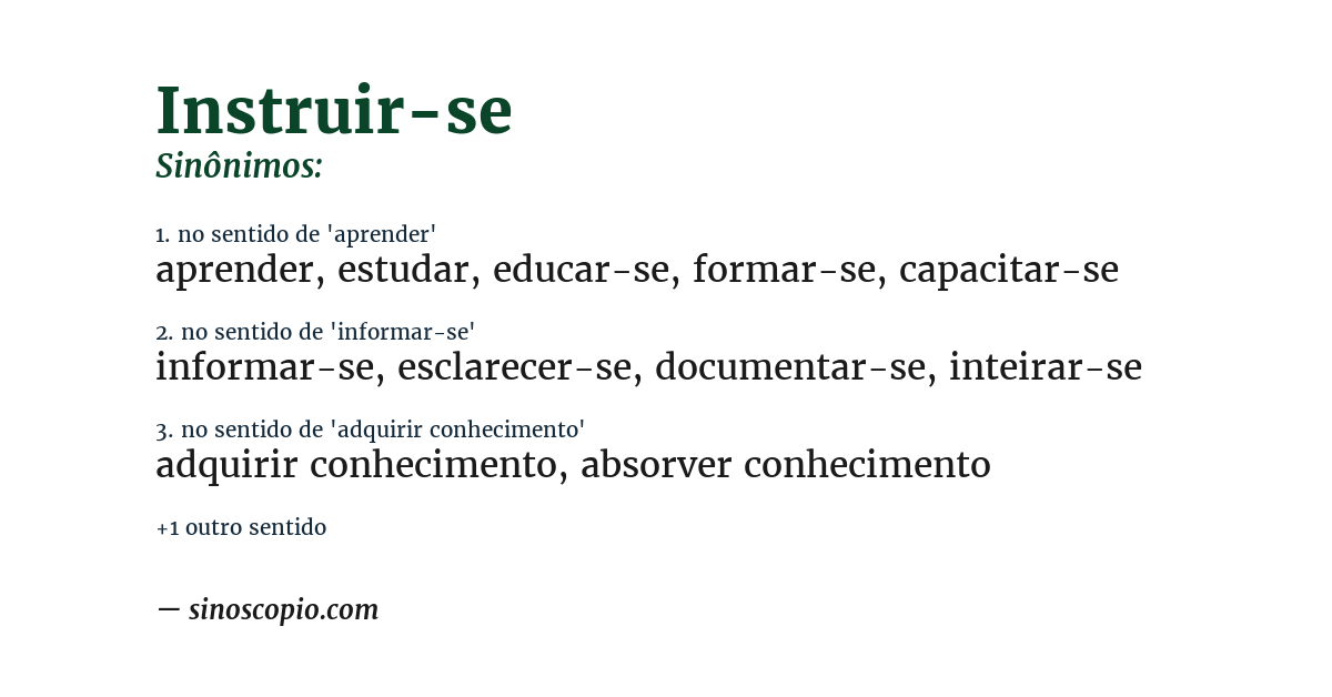 Sinônimo de instruir-se