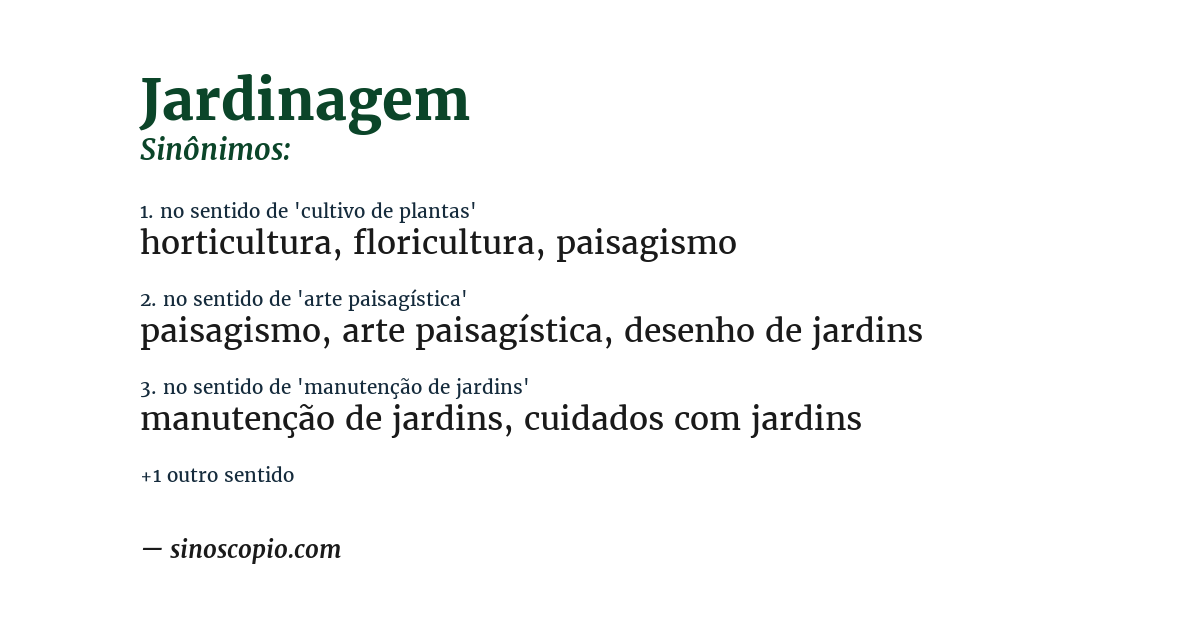 Sinônimo de jardinagem