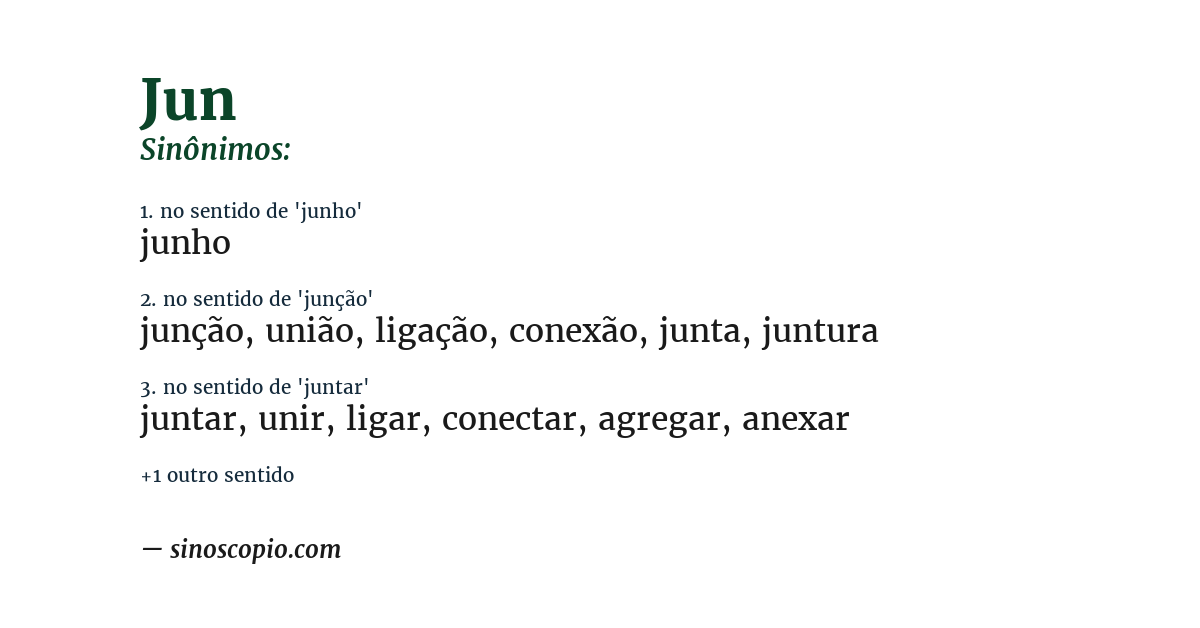 Sinônimo de jun