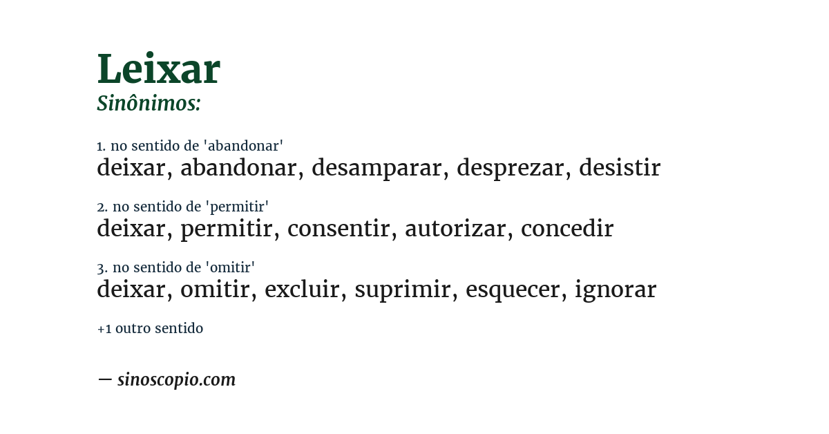 Sinônimo de leixar