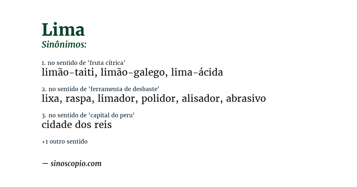 Sinônimo de lima