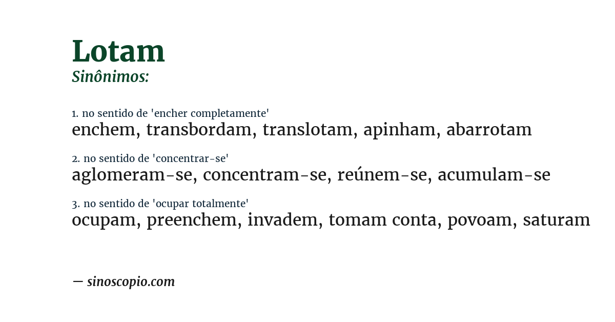 Sinônimo de lotam