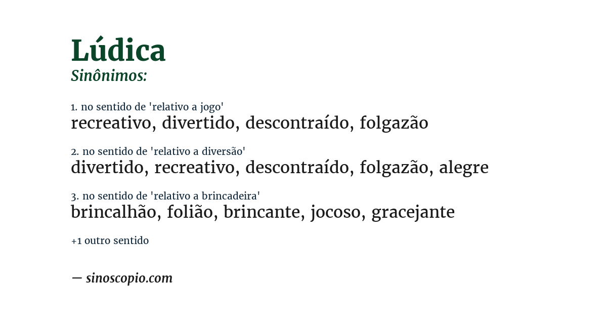 Sinônimo de lúdica