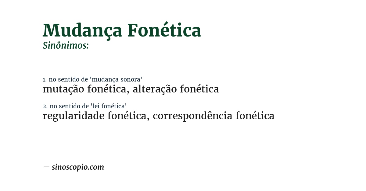 Sinônimo de mudança fonética