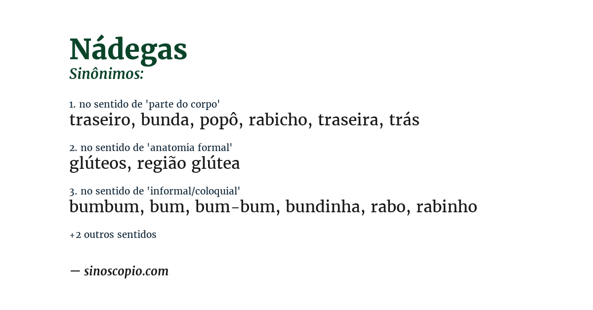 Sinônimo de nádegas