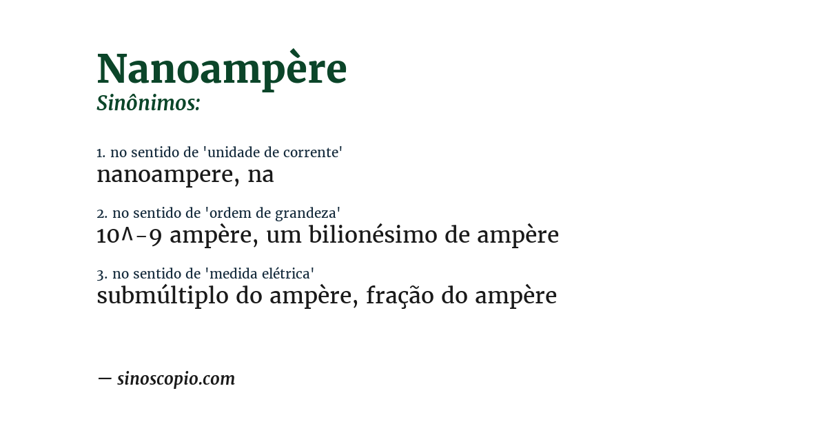 Sinônimo de nanoampère
