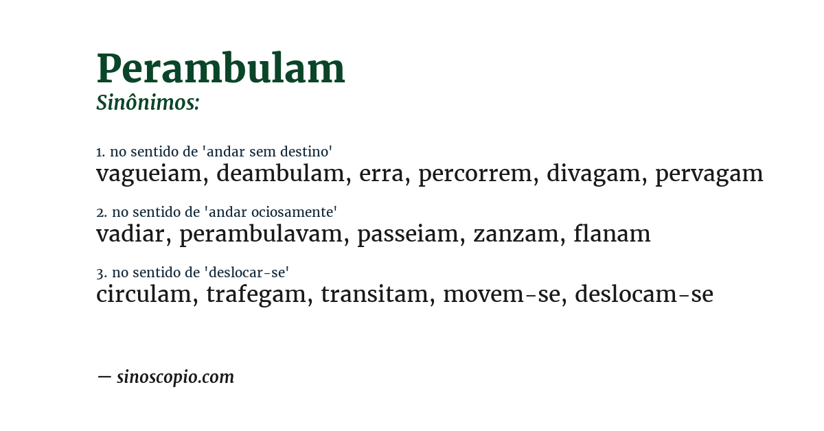 Sinônimo de perambulam