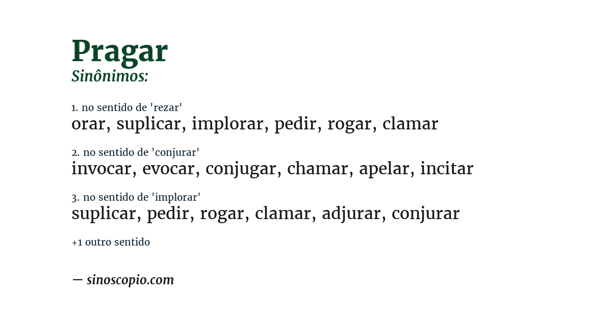 Sinônimo de pragar