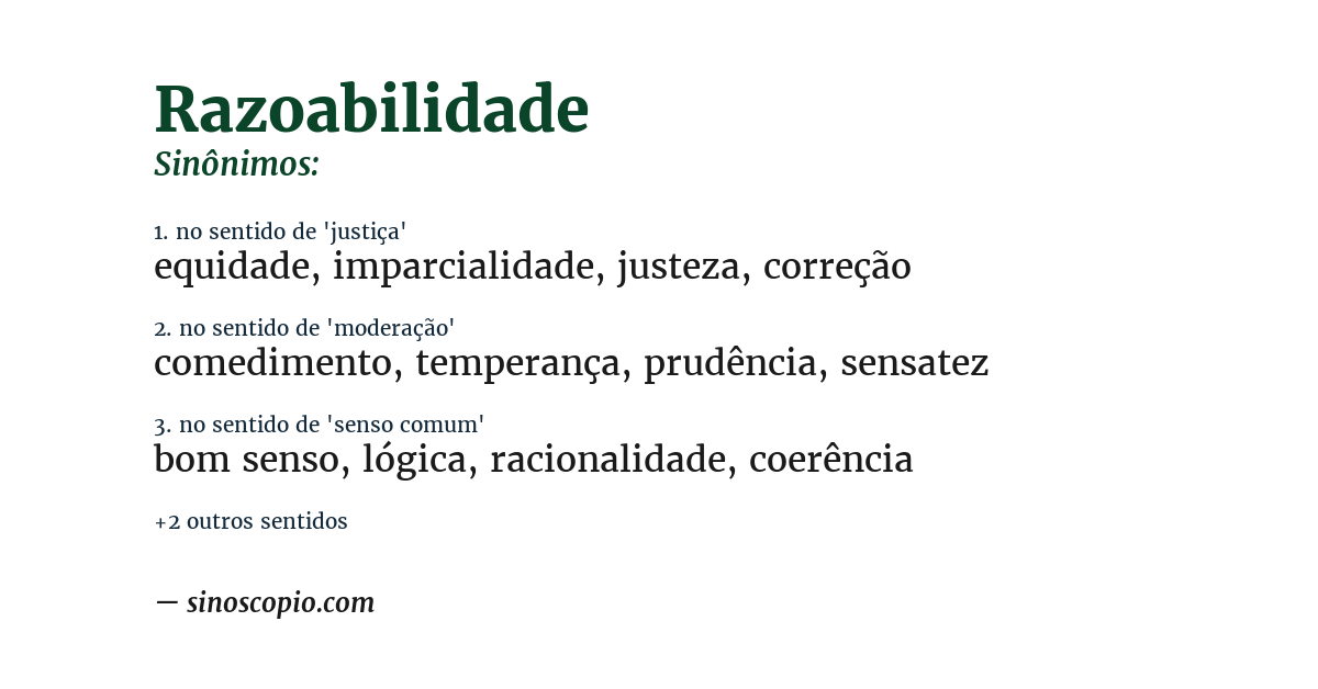 Sinônimo de razoabilidade