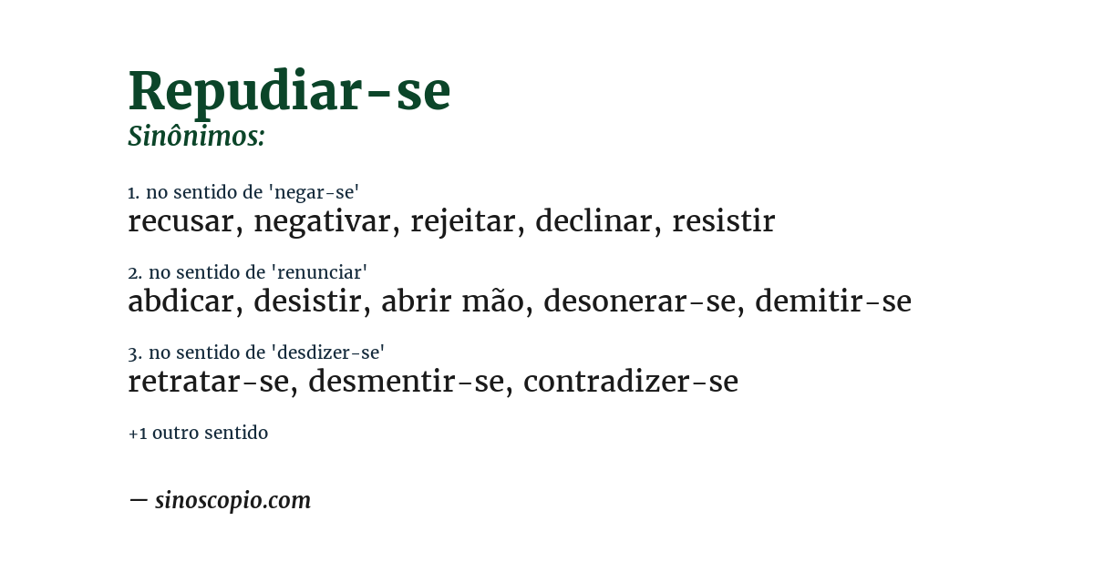Sinônimo de repudiar-se