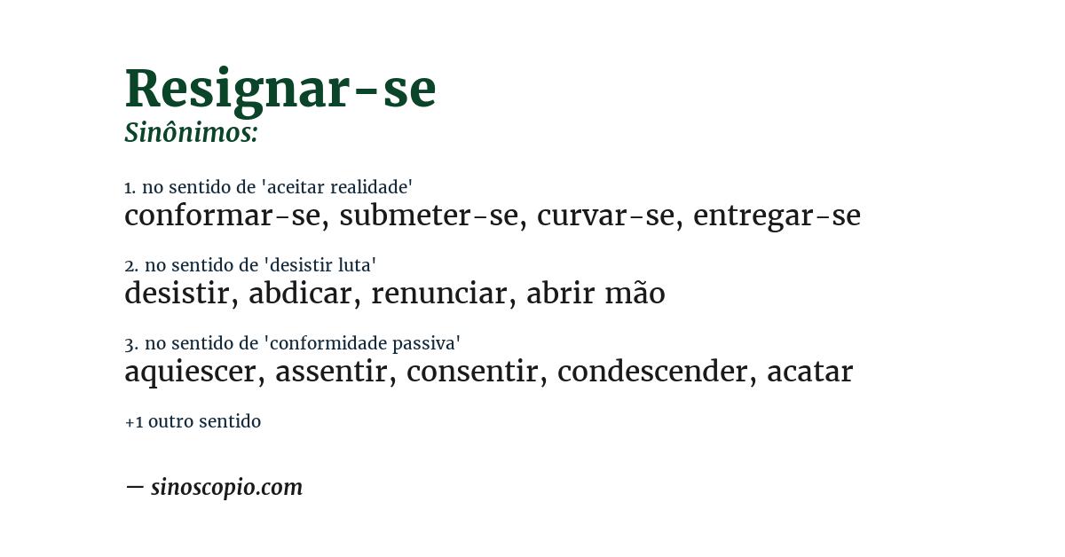 Sinônimo de resignar-se