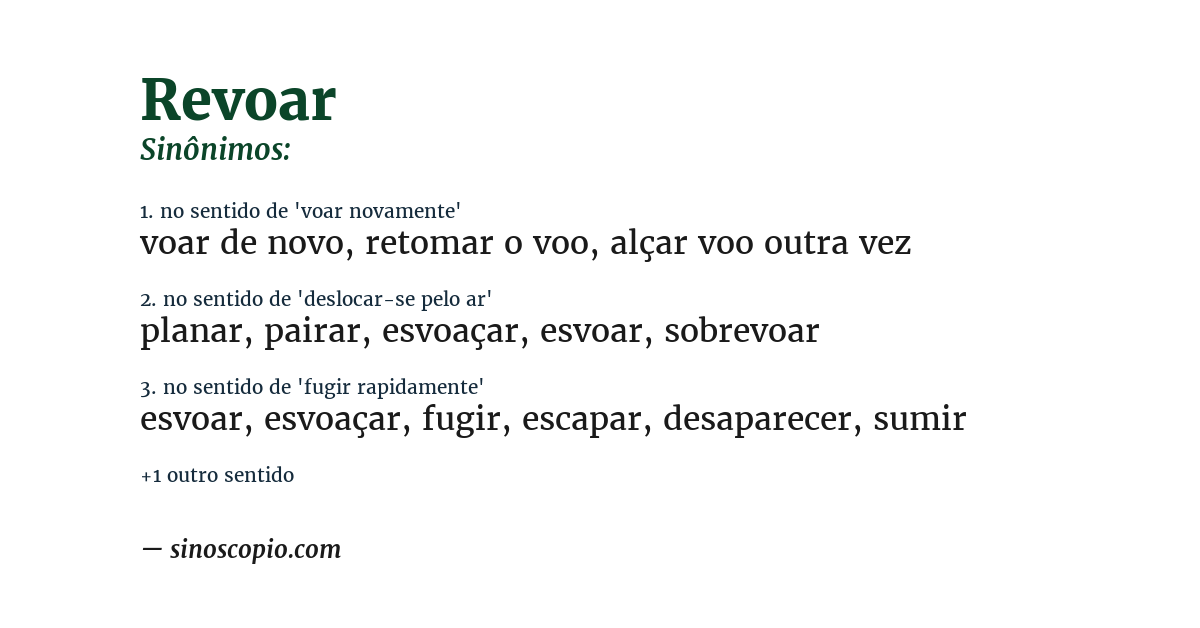 Sinônimo de revoar