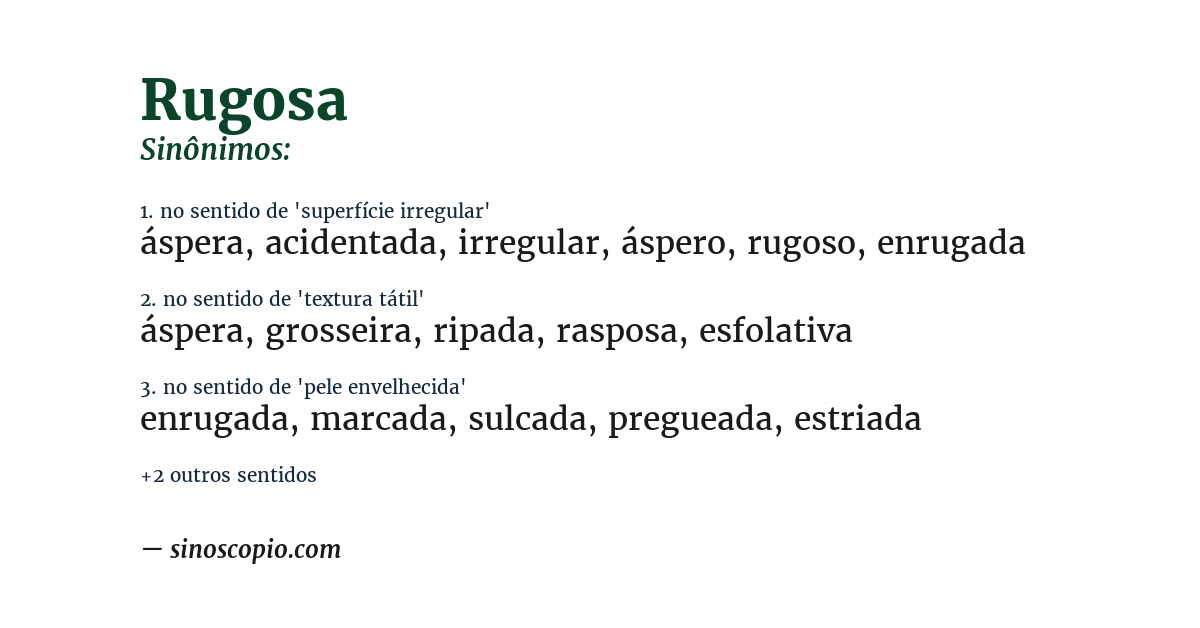 Sinônimo de rugosa