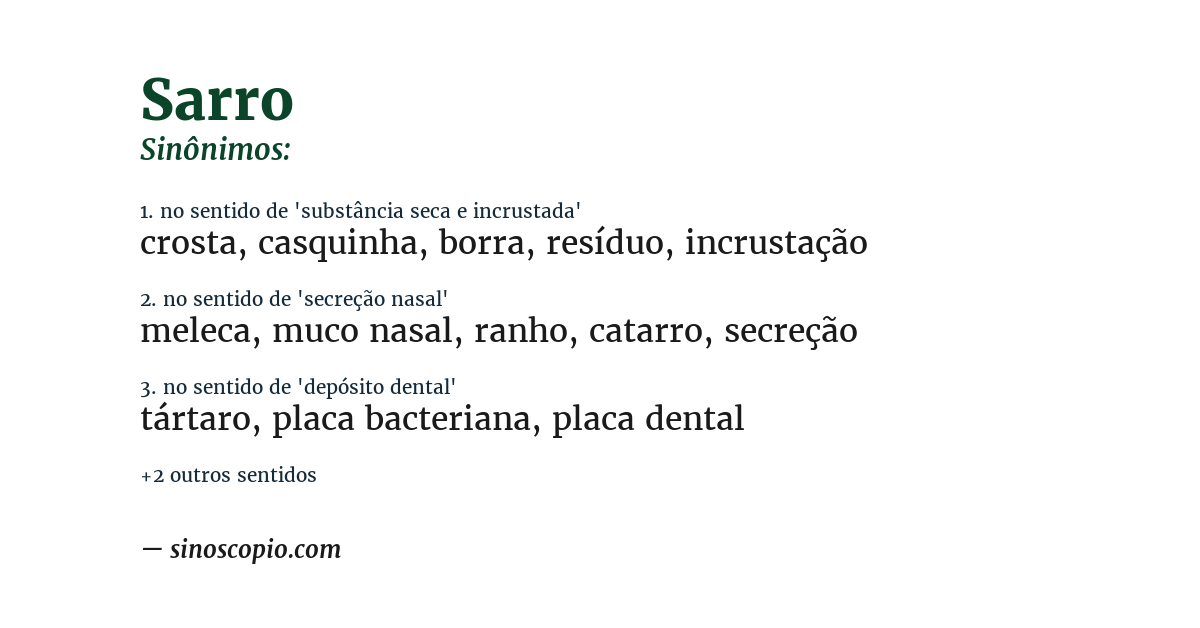 Sinônimo de sarro