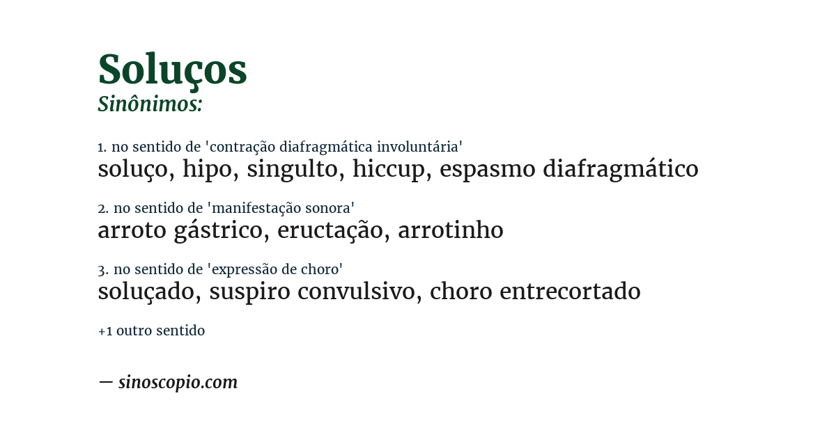 Sinônimo de soluços