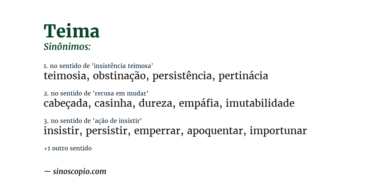 Sinônimo de teima