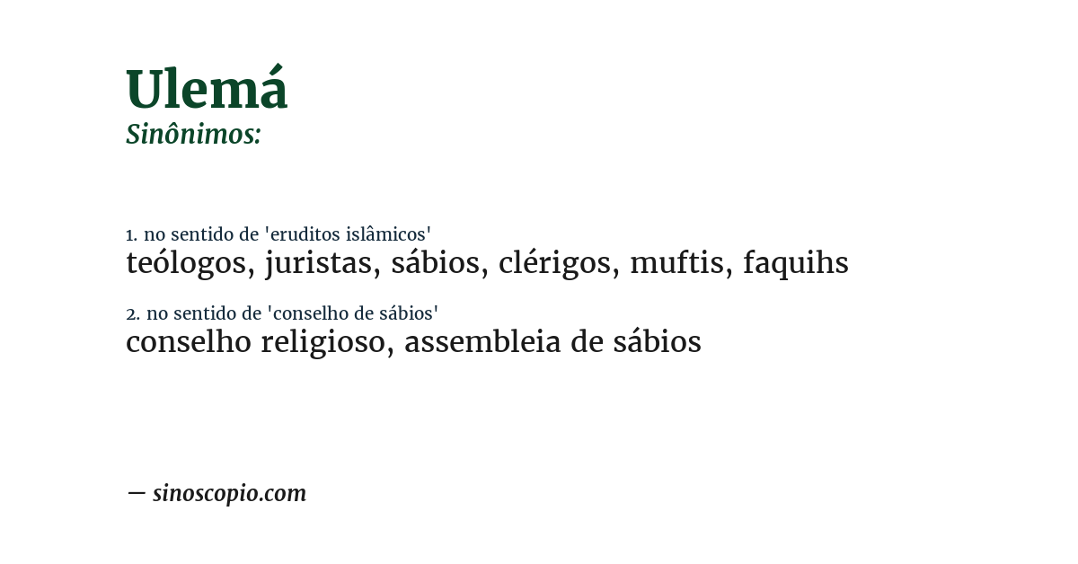 Sinônimo de ulemá