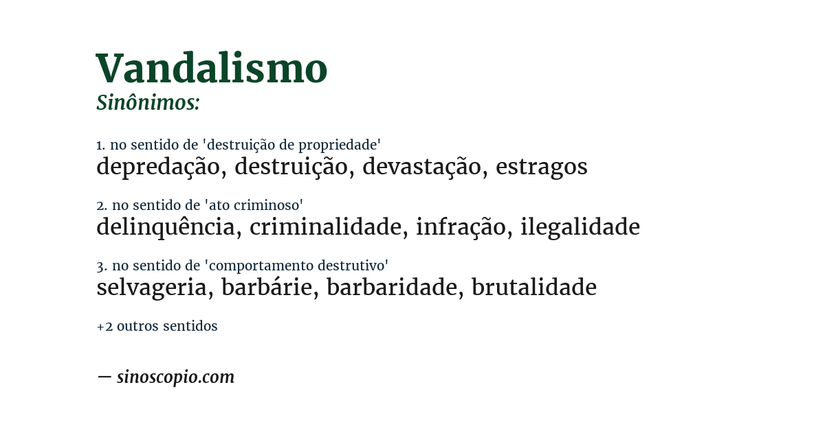 Sinônimo de vandalismo