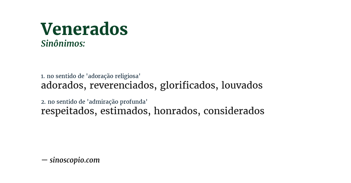 Sinônimo de venerados