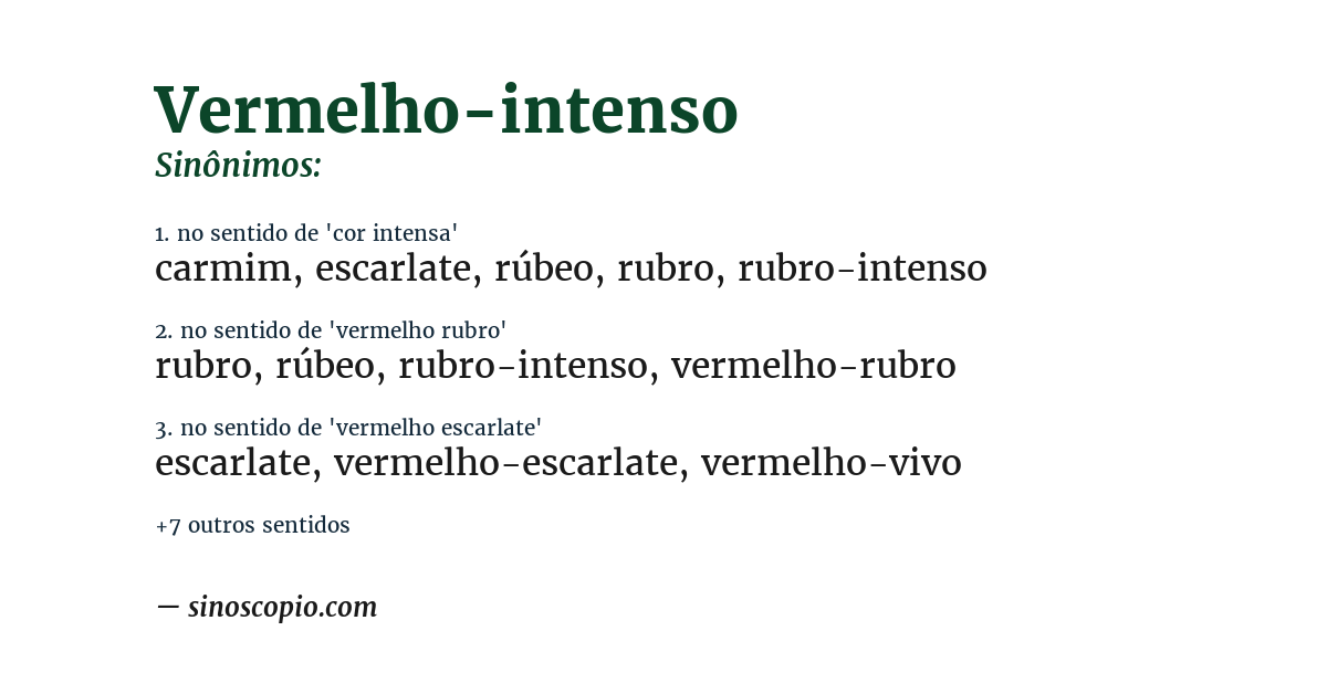 Sinônimo de vermelho-intenso