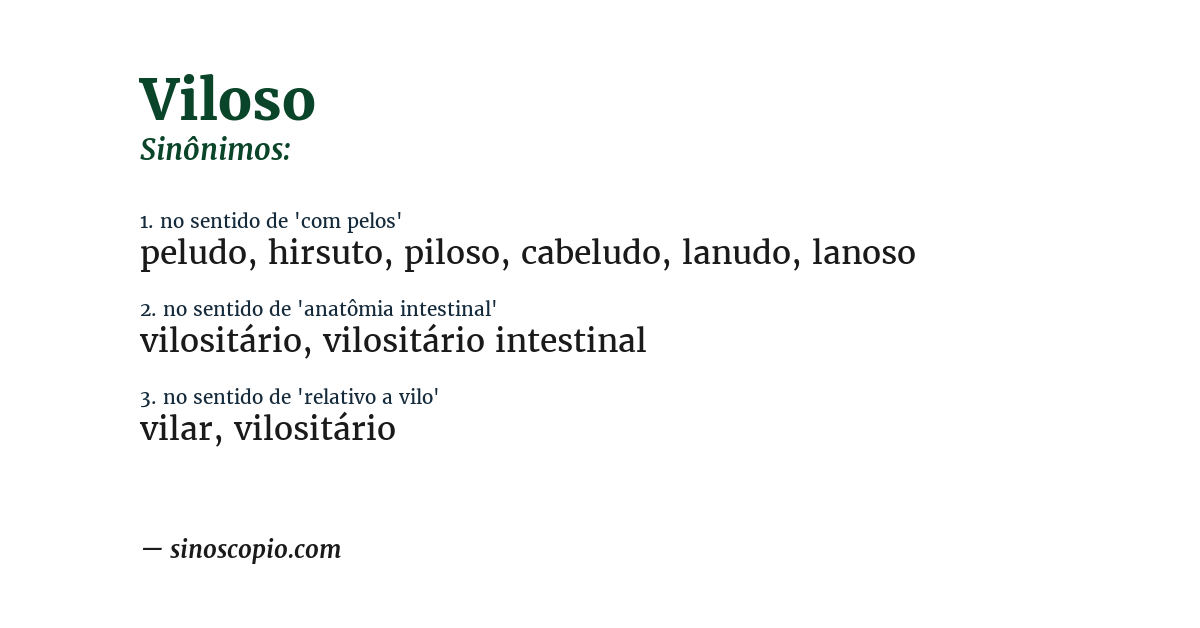 Sinônimo de viloso
