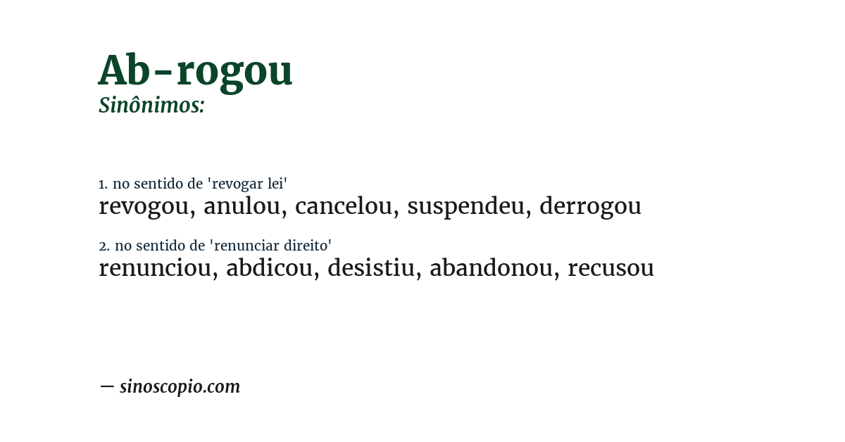 Sinônimo de ab-rogou