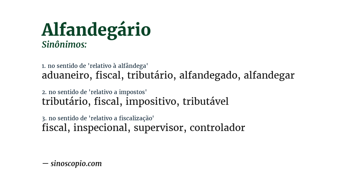 Sinônimo de alfandegário