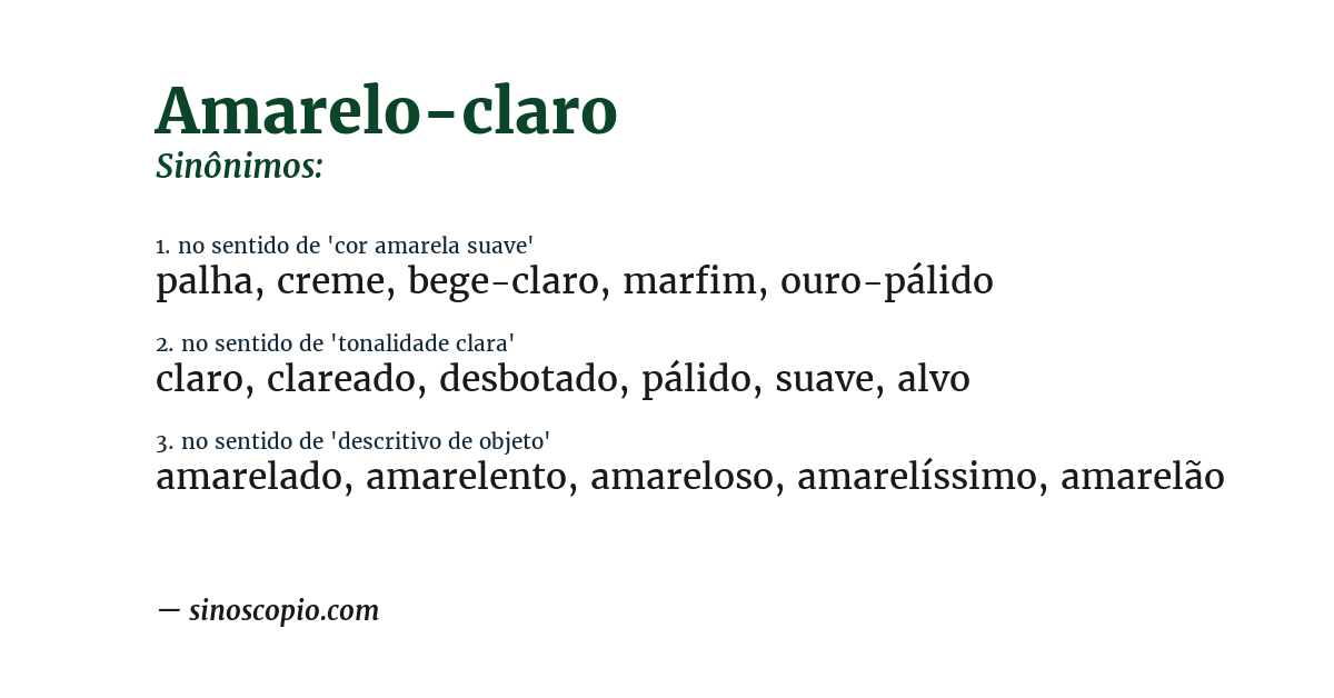 Sinônimo de amarelo-claro