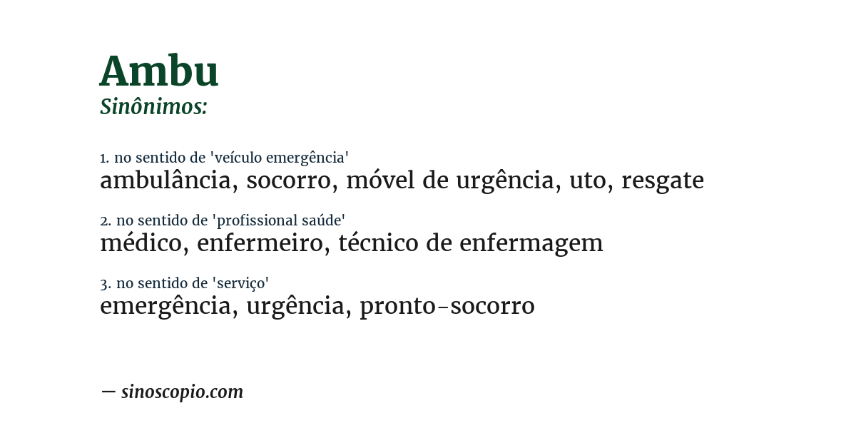 Sinônimo de ambu