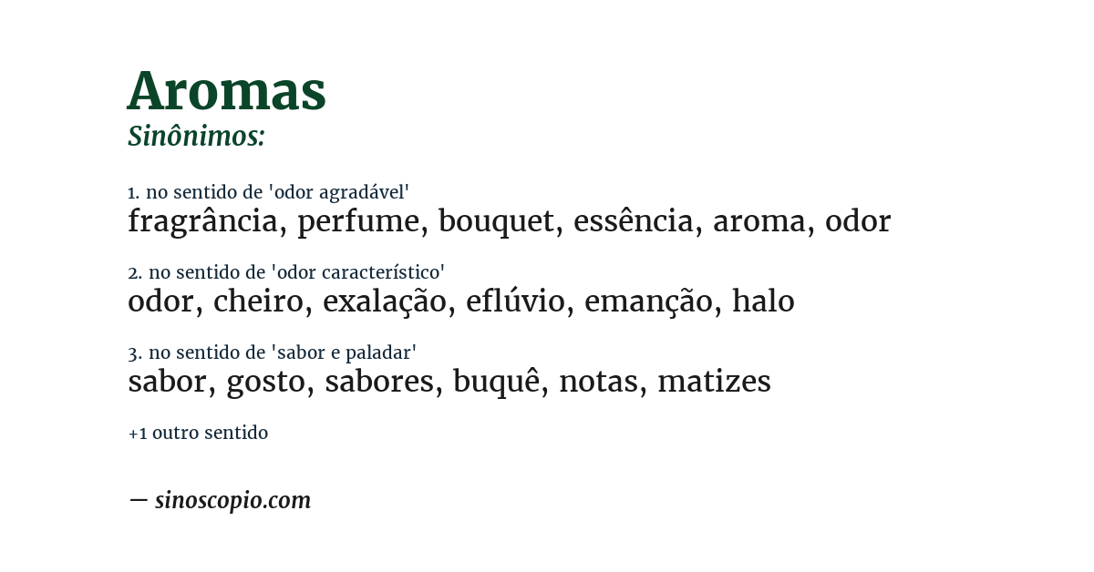 Sinônimo de aromas