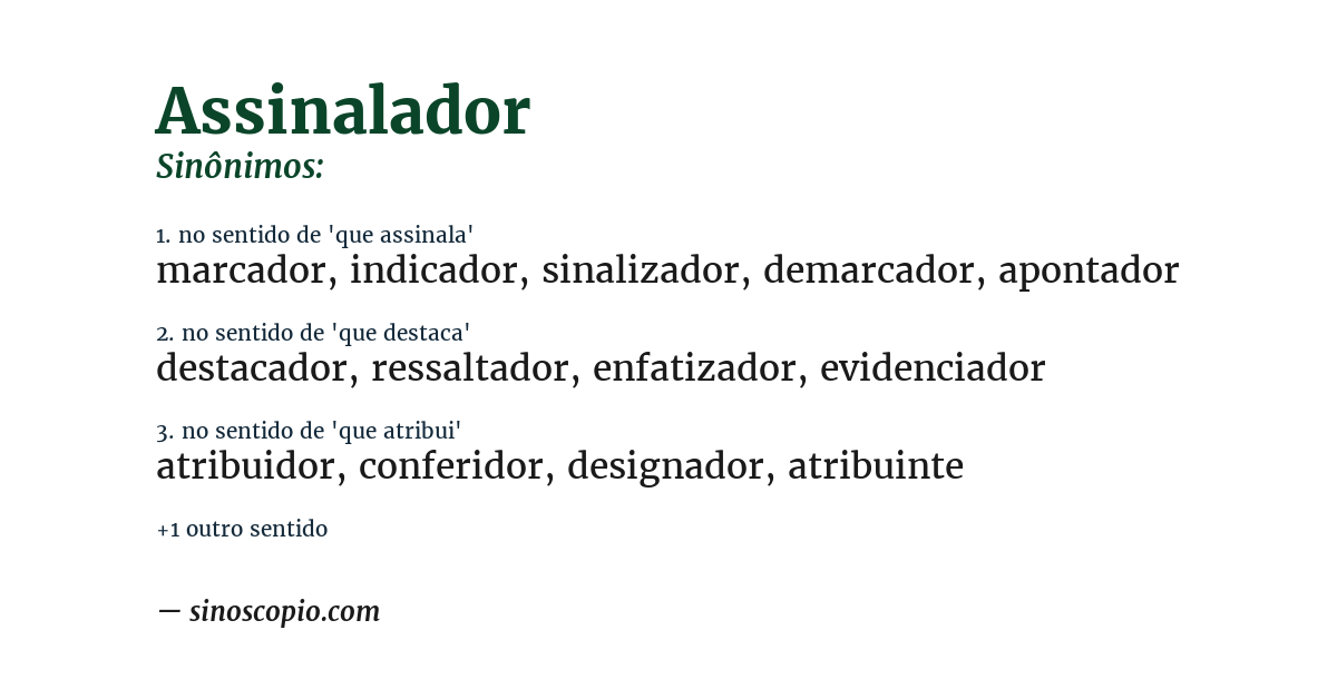 Sinônimo de assinalador