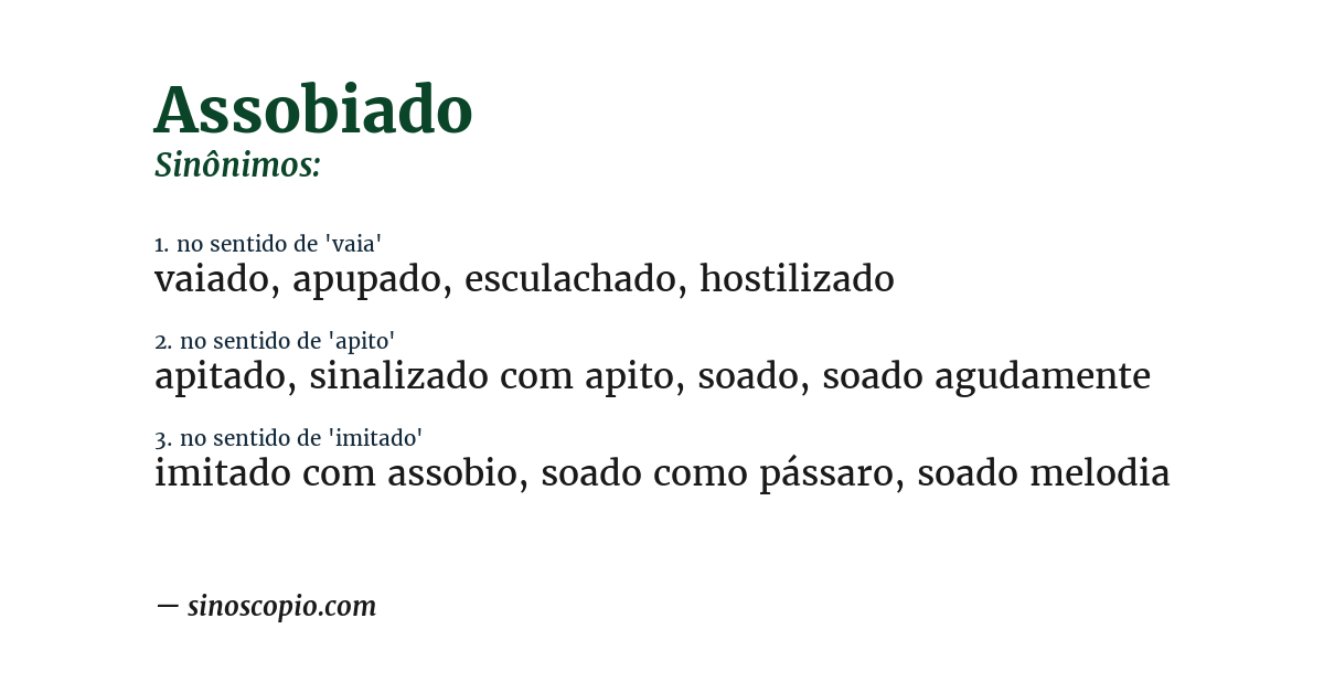 Sinônimo de assobiado
