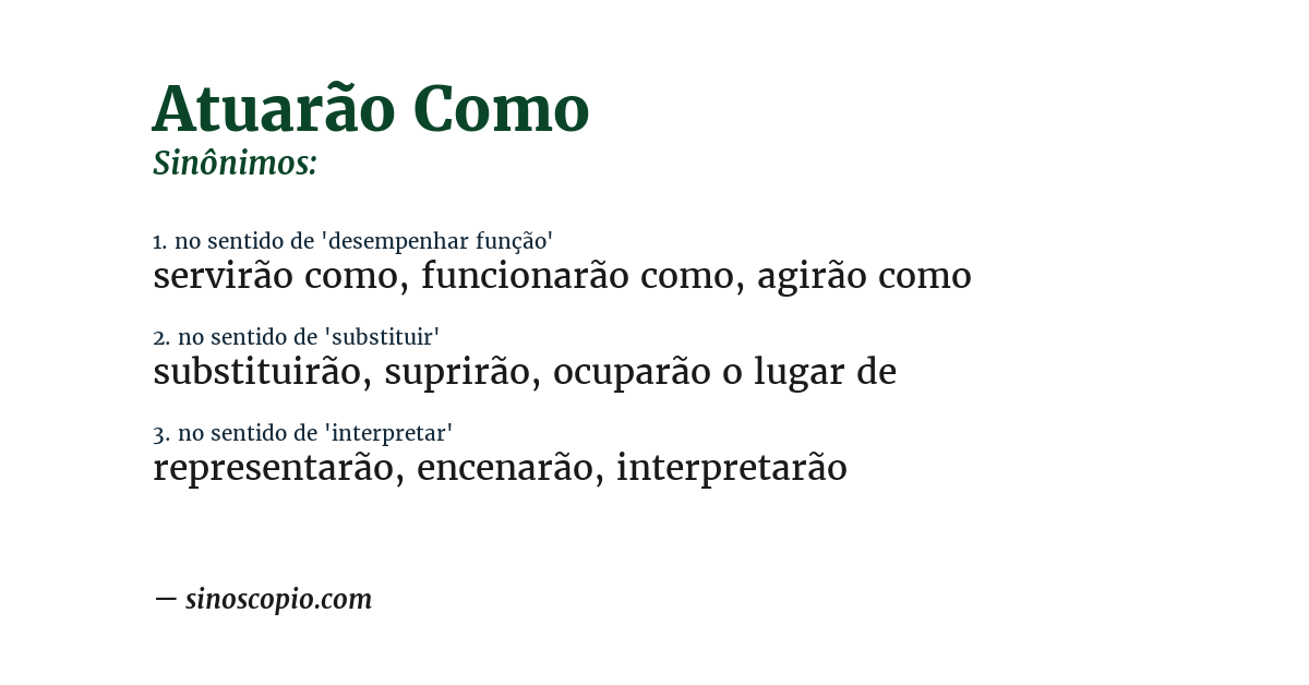 Sinônimo de atuarão como