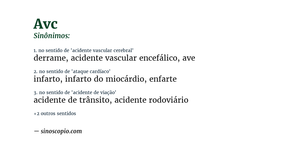 Sinônimo de avc
