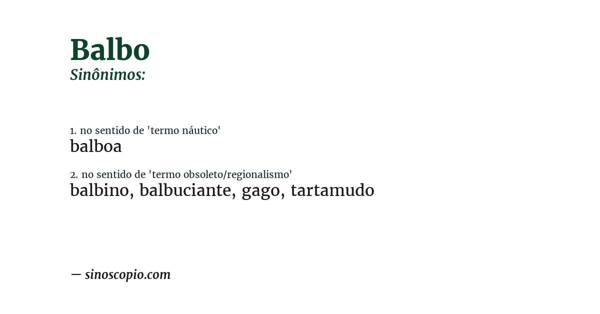 Sinônimo de balbo