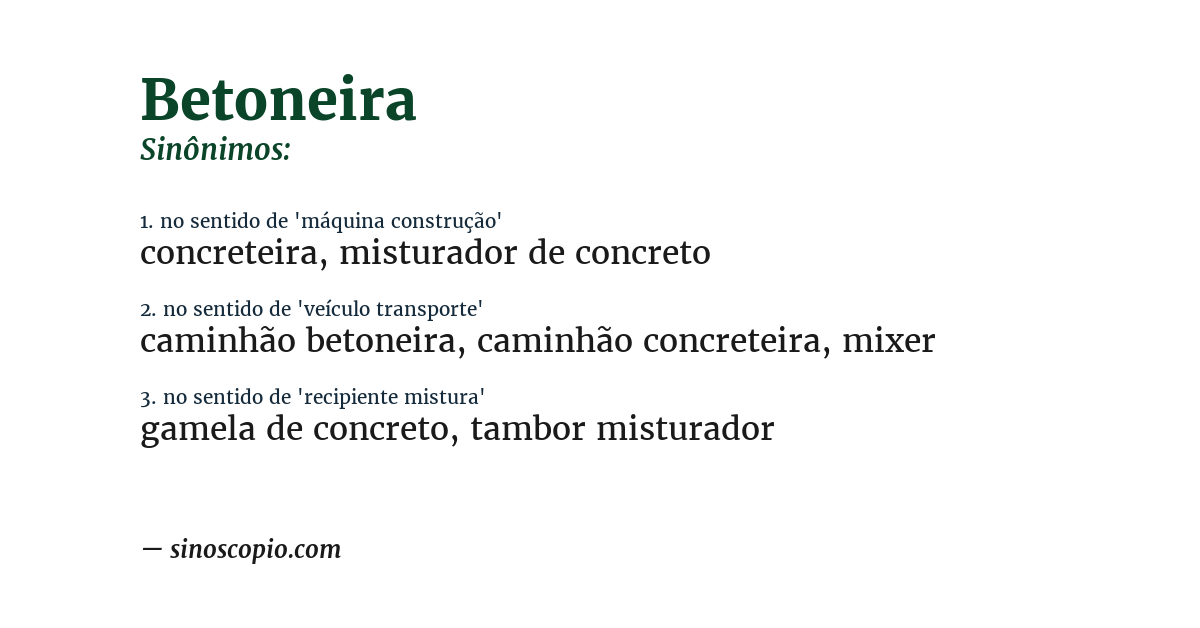 Sinônimo de betoneira