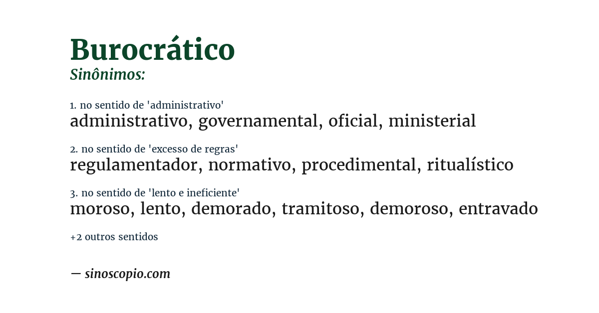 Sinônimo de burocrático