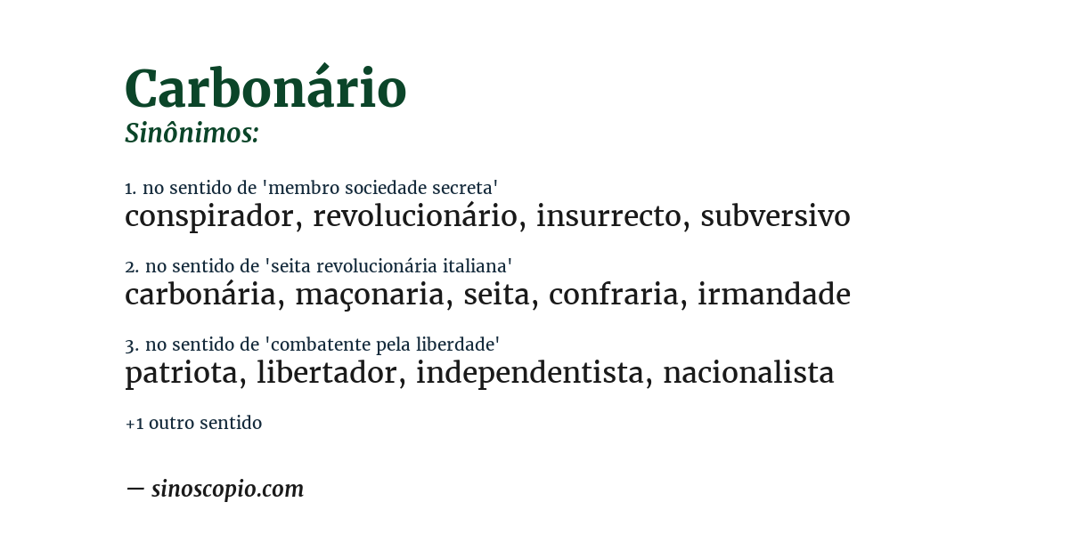 Sinônimo de carbonário